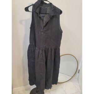 Frank & Eileen Daphne Maxi Dress Gray Linen Sleeveless Sz Xl Italy